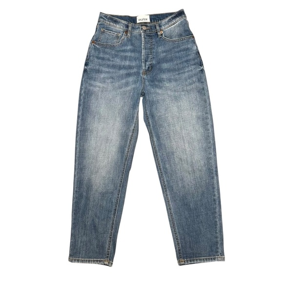DU/ER Midweight Denim High Rise Arc Button Fly jeans size 27 90s tapered leg - Picture 2 of 10